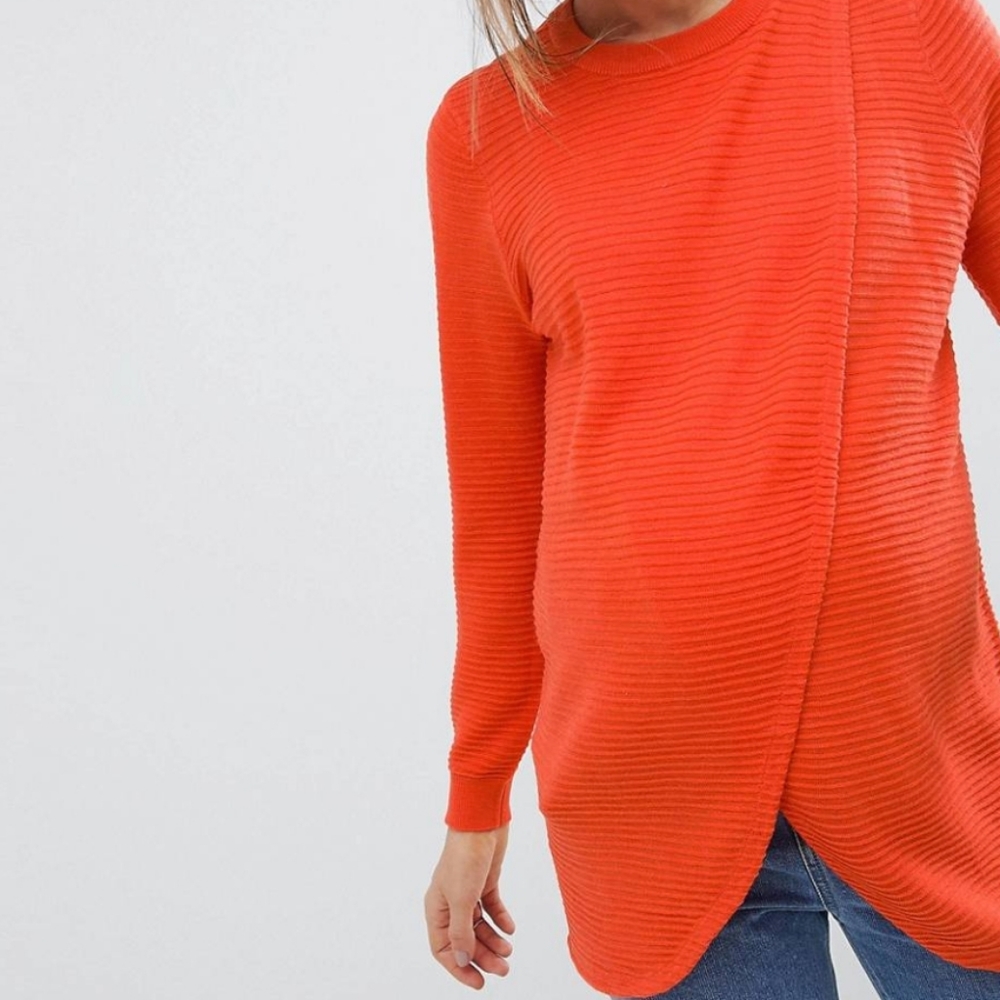 2 for $30 ASOS DESIGN Maternity Nursing eco wrap jumper in ripple stitch